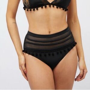 Davi & Dani Black High-Waisted Bikini Bottom